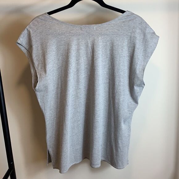Banana Republic gray cotton blend beaded top size L - Picture 5 of 12